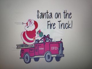 Santa on a Fire Truck